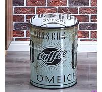 Tabouret de rangement rustique en cuir synthétique, table d'appoint ronde en métal pour le salon, peut également servir de repose-pieds et de boîte à jouets