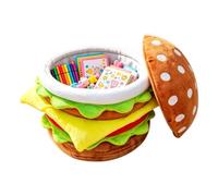 Tabouret De Rangement Siège Décoratif Multifonction En Forme De Hamburger | Repose-Pied Rangement Ottoman Dortoir Pour salon, salle de jeux, chambre, entrée, bureau, , collations, l