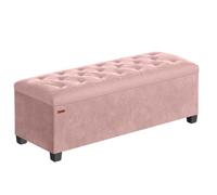 Tabouret de Rangement - SONGMICS - 40x110x40 cm - Rose Bonbon - Charge 300 kg - Velours
