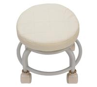 Tabouret de Roulement Faible, Rotation de 360 ° Siège de Rouleau Bas en Cuir PU avec roulettes, Rembourrage Doux Confortable Siège de Rouleau Moderne Round Rolling Poulie