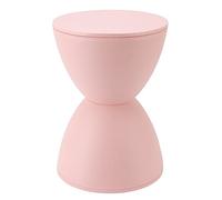 Tabouret de sablier en Forme de sablier Plastique Moderne Simple Tabouret Rond de Maison de Style Nordique pour Salle de Bains (Blanc) (Rose)