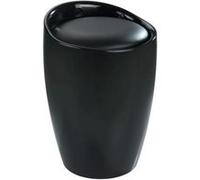 Tabouret/bac à linge pour salle de bain - Candy - ABS - noir WENKO