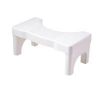Tabouret de salle de bain pour faire caca - Design compact de couleur blanche, position ergonomique du repose-pieds, rangement amovible, apprentissage de la propreté | La fonctionnalité de routine quo