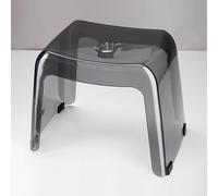 Tabouret de salle de bain transparent, tabouret de douche en acrylique transparent avec repose-pieds de douche antidérapant, adapté à la cuisine, à la chambre à coucher et au salon (Black Noir)