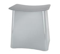 Tabouret de salle de bain - WENKO - Wing - 2en1 - Sac à linge amovible - Gris