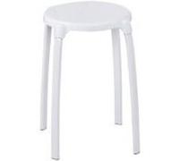 Tabouret de salle de bains rond - blanc