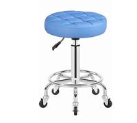 Tabouret de salon de massage pivotant avec repose-pieds, tabouret rond à roulettes, chaise de spa de beauté, tabouret de bar en cuir PU à hauteur réglable for coiffure, manucure, tatouage, barbier, co