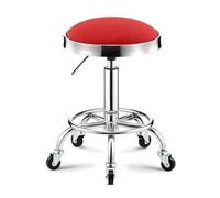 Tabouret de salon de massage pivotant mignon avec repose-pieds, tabouret rond à roulettes, chaise de spa de beauté, tabouret de bar en cuir PU à hauteur réglable for coiffure, manucure, tatouage, barb