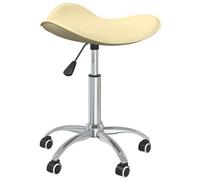 Tabouret de Salon et Spa Blanc Similicuir Chaise de Coiffure Beauté vidaXL