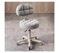 Tabouret de salon pivotant hydraulique en cuir PU réglable en hauteur avec dossier et roulettes pour salon de spa et beau professals