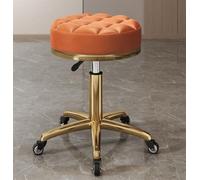 Tabouret de salon roulant, tabouret de coiffeuse réglable avec siège rond en cuir pour spa, salon, nail tech, tatouage, design ergonomique, roulettes lisses