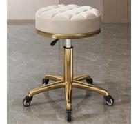 Tabouret de salon roulant, tabouret de coiffeuse réglable avec siège rond en cuir pour spa, salon, nail tech, tatouage, design ergonomique, roulettes lisses