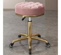 Tabouret de salon roulant, tabouret de coiffeuse réglable avec siège rond en cuir pour spa, salon, nail tech, tatouage, design ergonomique, roulettes lisses