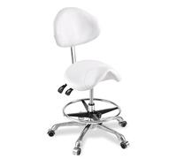 Tabouret de selle avec roulettes et repose-pieds hydraulique, pivotant et réglable en hauteur de 45 à 60 cm pour salon, spa, massage, tatouage, dentaire