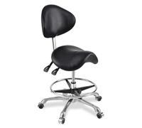 Tabouret de selle avec roulettes et repose-pieds hydraulique, pivotant et réglable en hauteur de 45 à 60 cm pour salon, spa, massage, tatouage, dentaire