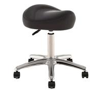 Tabouret de selle avec roulettes pivotantes à 360° en PU Hauteur réglable 36-50 cm Hygiéniste dentaire Artistes Tabouret à roulettes