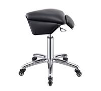 Tabouret de selle avec roulettes verrouillables, pivotant à 360° et hauteur réglable en hauteur, perchoir ergonomique pour salon de coiffure, bureau et utilisation à domicile