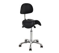 Tabouret de Selle Dentaire réglable - Chaise hydraulique à roulettes avec Assise divisée, Hauteur 48-64 cm, idéal pour Les cabinets dentaires, Les Salons de Tatouage, la Maison et Le Bureau,