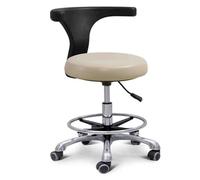 Tabouret de selle en cuir PU avec accoudoirs rotatifs - Hauteur réglable - Pour salon et assistant dentaire