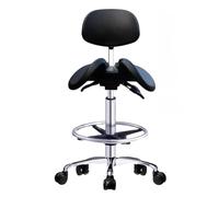 Tabouret de Selle Ergonomique réglable avec Dossier, taburée roulante, for la Maison, Le Bureau, Le Salon Dentaire et Le Magasin, Hauteur réglable(Large)