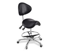 Tabouret de Selle Ergonomique Tabouret de Selle Roulant avec Support Dorsal Chaise de Selle réglable pour Laboratoire, Clinique, Dentiste, Studio de Tatouage, A1
