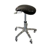 Tabouret de selle ergonomique, tabouret de selle roulant, tabouret hydraulique réglable avec roulettes, convient pour les bureaux, les studios de maquillage (couleur : noir)