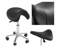 Tabouret de selle mobile Physa SORANO sur roulettes, noir