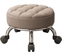 Tabouret de selle petit tabouret à roulettes, tabouret bas à roulettes, petit tabouret bas, ce tabouret avec siège rembourré pour l'assemblage de meubles, facile à rouler, petits tabourets bas en cuir