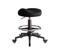 Tabouret de selle réglable avec roulettes - Chaise ergonomique portable de coiffeur de 55 à 70 cm de hauteur pour salon de beauté à domicile et tatoueurs (noir)