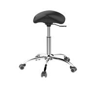 Tabouret de selle réglable pivotant à 360° avec roues robustes, supporte 200 kg, idéal pour les cliniques de beauté, la maison et le bureau