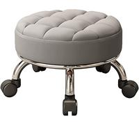 tabouret de selle tabouret petit tabouret rouleau, tabouret basse avec roues, petits petits tabourets bas, ce tabouret avec le siège rembourré pour l'assemblage de meubles, roulement facile, cuir