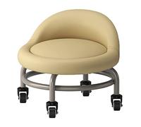 Tabouret de siège à Rouleau Bas avec Dossier, Tabouret de Rouleau de capacité en Cuir PU imperméable en Cuir élevé pour Les Hommes Boy Girl Garage Salon Home Bureau W