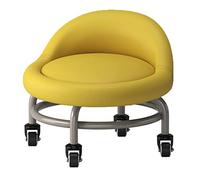 Tabouret de siège à Rouleau Bas avec Dossier, Tabouret de Rouleau de capacité en Cuir PU imperméable en Cuir élevé pour Les Hommes Boy Girl Garage Salon Home Bureau E