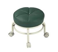 Tabouret de siège Bas Moderne avec 5 Roues, siège Mobile Roulant Rond avec roulettes pivotantes universelles, Tabouret Mobile en Acier Inoxydable pour Adulte, bébé, Green