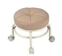 Tabouret de siège Bas Moderne avec 5 Roues, siège Mobile Roulant Rond avec roulettes pivotantes universelles, Tabouret Mobile en Acier Inoxydable pour Adulte, bébé, Khaki