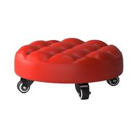 Tabouret de sol roulant réglable en cuir multi-usages avec siège réglable en hauteur pour la maison et le bureau - 33 x 33 x 13 cm