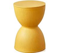 Tabouret de Table D'Appoint Rond Moderne en Forme de Sablier, en Plastique avec Une Surface TexturéE Verticale ou Brillante, pour Le Salon(HuawenE)