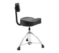 Tabouret de Tambour avec Dossier, Pivotant à 360 °, Réglable en Hauteur 45-60cm, Pliable et Portable, avec Assise Rembourrée, pour Batteur, Capacité de Charge 120kg