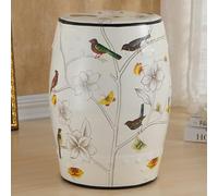 Tabouret de tambour en céramique, table d'appoint en porcelaine émaillée peinte à la main, tabouret de jardin rond décoratif pour salon, terrasse, chalet classique français