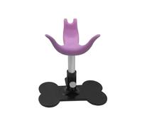 Tabouret de toilettage auxiliaire en ABS + silicone doux, sûr et sans danger, hauteur réglable pour petit chien (rose)