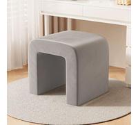 Tabouret De Toilette Arqué Chaises De Dressing Pouf Ottoman Moderne Banquette Canapé, Siège Supplémentaire pour Salle De Maquillage, Salon, Entrée, Bureau(Grigio)