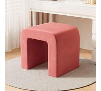 Tabouret De Toilette Arqué Chaises De Dressing Pouf Ottoman Moderne Banquette Canapé, Siège Supplémentaire pour Salle De Maquillage, Salon, Entrée, Bureau(Roze)