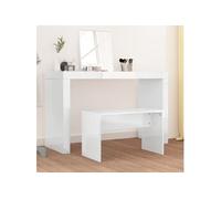 vidaXL Tabouret de toilette Bois d'ingénierie 70 x 35 x 45 cm Blanc brillant