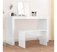 vidaXL Tabouret de toilette Bois d'ingénierie 70 x 35 x 45 cm Blanc brillant