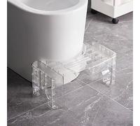 Tabouret De Toilette En Acrylique De 7 Pouces, Tabouret De Salle De Bain Transparent, Tabouret De Caca Antidérapant Au Design Moderne, Solide Portant, Tabouret De Salle De Bain Toilette For Femmes Hom