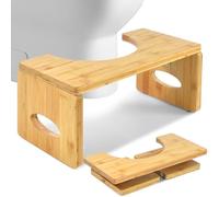 Tabouret de Toilette en Bambou - Pliable Marche Pied Toilette, Ergonomique Tabouret Pliable - pour Salle de Bain 40 * 19.5 * 17.5CM (Naturel)