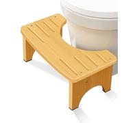 Tabouret de toilette en bambou pour adulte, 16,5 cm, pot accroupi, pour salle de bain, double tabouret antidérapant pour faire , améliore la posture accroupie et le confort pour enfants/adultes