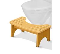 Tabouret de toilette en bambou pour adultes, 16,5 cm, tabouret de toilette pour adultes et enfants, portable et simple, tabouret de toilette antidérapant pour salle de bain, améliore la posture
