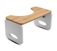 Tabouret de toilette en bambou pour position accroupie naturelle - 40 x 20 cm - Tabouret de WC ergonomique antidérapant et pliable - Tabouret pliable pour salle de bain - Repose-pieds pour une