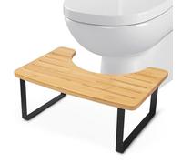 Tabouret de Toilette en bambou,Tabouret Toilette,Marche pied Toilette,WC Bamboo Santé Portable,Pliable en Bambou Adultes et Enfants,Ergonomique,Facile à nettoyer et antidérapant Contre les Hémorroïdes